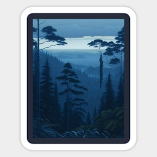 Blue Dusk Forest View #1 Sticker